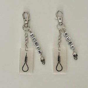 Ruby or Scrim Translucent Noose Resin Keychain, Ruby / Scrim Personalisation, Suicideboys Keychain, G59, Suicideboys, Handmade, Grey59