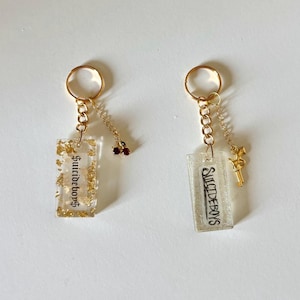 Suicideboys Gold and Translucent Resin Keychain, Suicideboys Writing, Gold Toned, Handmade, Limited Edition, Suicideboys Charm