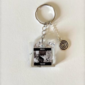 Nirvana “Bleach” Album Cover Resin Keychain, Nirvana Inspired Epoxy Resin Keyring, Handmade, Nirvana Album, Kurt Cobain, About a Girl
