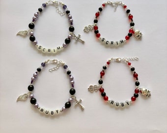 Suicideboys Ruby and Scrim Bracelets - Glow in the Dark Letters