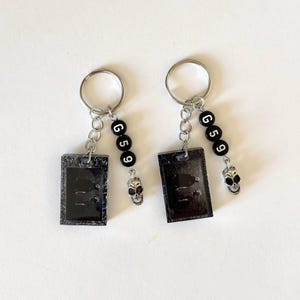Ruby and Scrim Suicideboys Image Resin Keychain, Black Resin Keychain, Ruby da Cherry, Scrim, G59, Grey59, Handmade