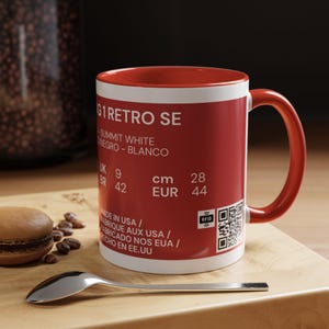 Sneakerhead Coffee Mug, Customizable Size & Colorway, Mug for Sneaker Enthusiasts, Sneaker Box Label Mug, Sneaker Collector, 11-15oz