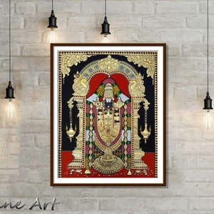 Tirupati Balaji - Tanjore Painting - Digital Download for Home Decor and Gifts