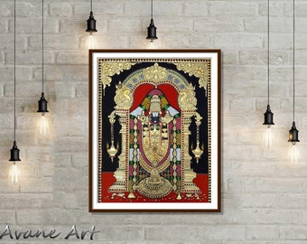 Tirupati Balaji - Tanjore Painting - Digital Download for Home Decor and Gifts