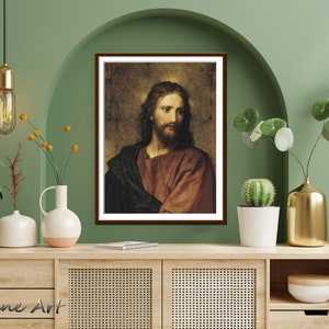 Heinrich Hofmann Christ at 33 Painting: Religious Wall Art (Digital Print)