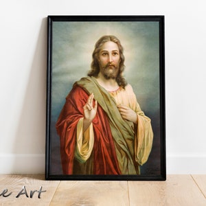 Sacred Digital Art - Jesus Christ - Religious Painting - Digital Print Download for Home Decor and Gifts - Spiritual Wall Art