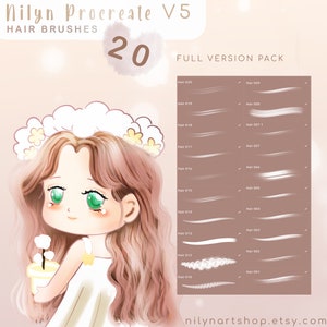Nilyn 20 Hair Brushes for Procreate Ver.05 image 1