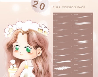 Nilyn 20 Hair Brushes for Procreate Ver.05