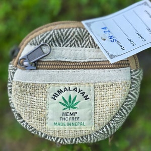 Monedero unisex lindo y duradero de cáñamo nepalí natural orgánico del Himalaya Boho Hippie