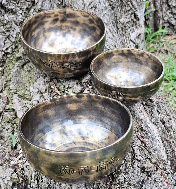インド製シンギングボウルとマレット ナチュラル シンギングボウル