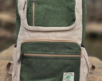 Organic Natural Himalayan Hemp Large Nepalese Boho Hippie Durable Cute Unisex Backpack
