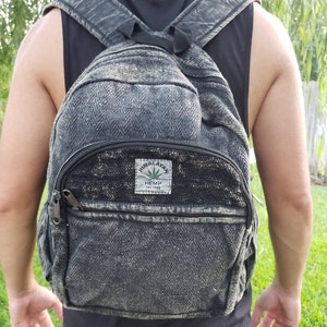 Organic Natural Handmade Himalayan Hemp Nepalese Boho Hippie Durable Cute Stonewash Unisex Backpack