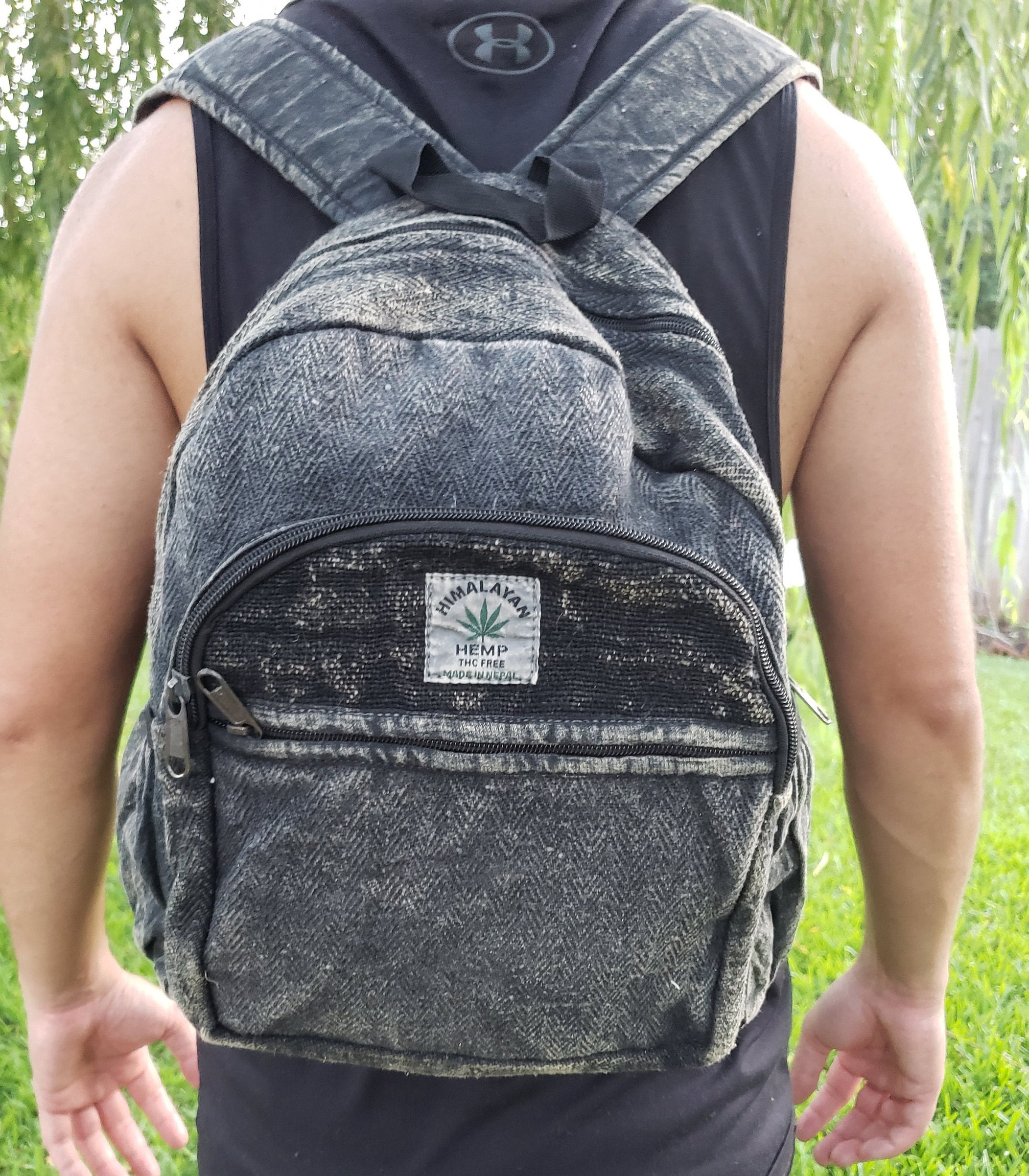 Stone Washed Cotton Bohemian Black and Blue Backpack Girls Backpacks Bohemian | Cotton Chevron Bags Online | 20  main image 2