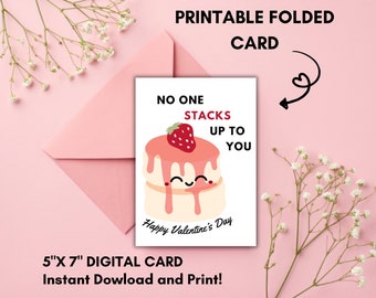 Valentines Greeting Card, Cute Printable, Food Valentine Printable, Digital Download Gift