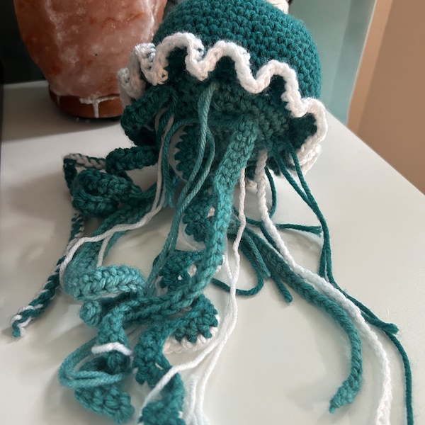 Crochet Stuffed Jellyfish- Jellyfish Amigurumi Handmade Decor - Crochet Sea Creature Gift Idea