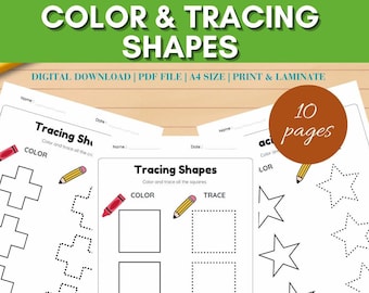 Coloriages et tracés de formes pour enfants d'âge préscolaire : activité d'apprentissage pour les enfants (Modèle PDF)