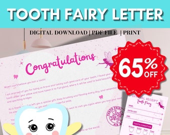 Editable Tooth Fairy Letter & Receipt Set (Digital Download)