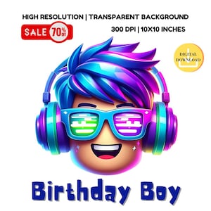 Roblox Birthday Boy PNG: Sublimation Design (Digital Download)