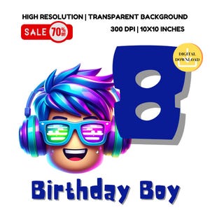 Roblox Birthday Boy PNG: Sublimation Design (Digital Download)