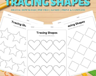 Preschool Shape Tracing: Coloring Pages & Worksheets (PDF Pattern)