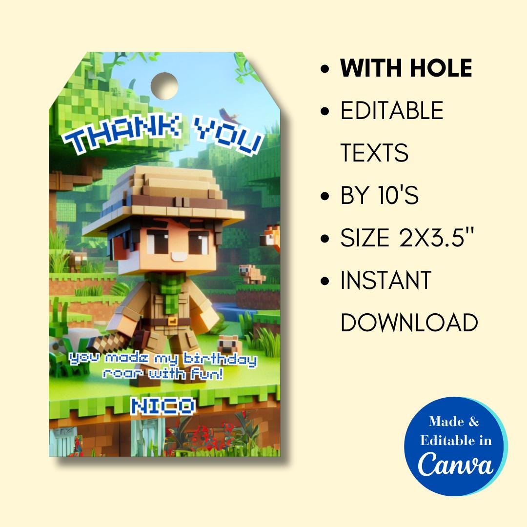 Jungle Minecrafter Tag Template