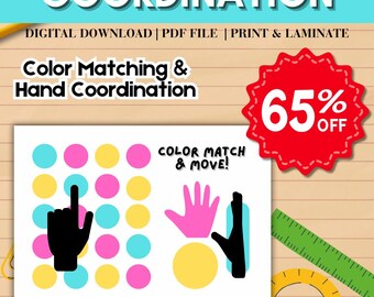 Color Matching Game: Preschool Hand Coordination Activity (A3 PDF Digital Download)