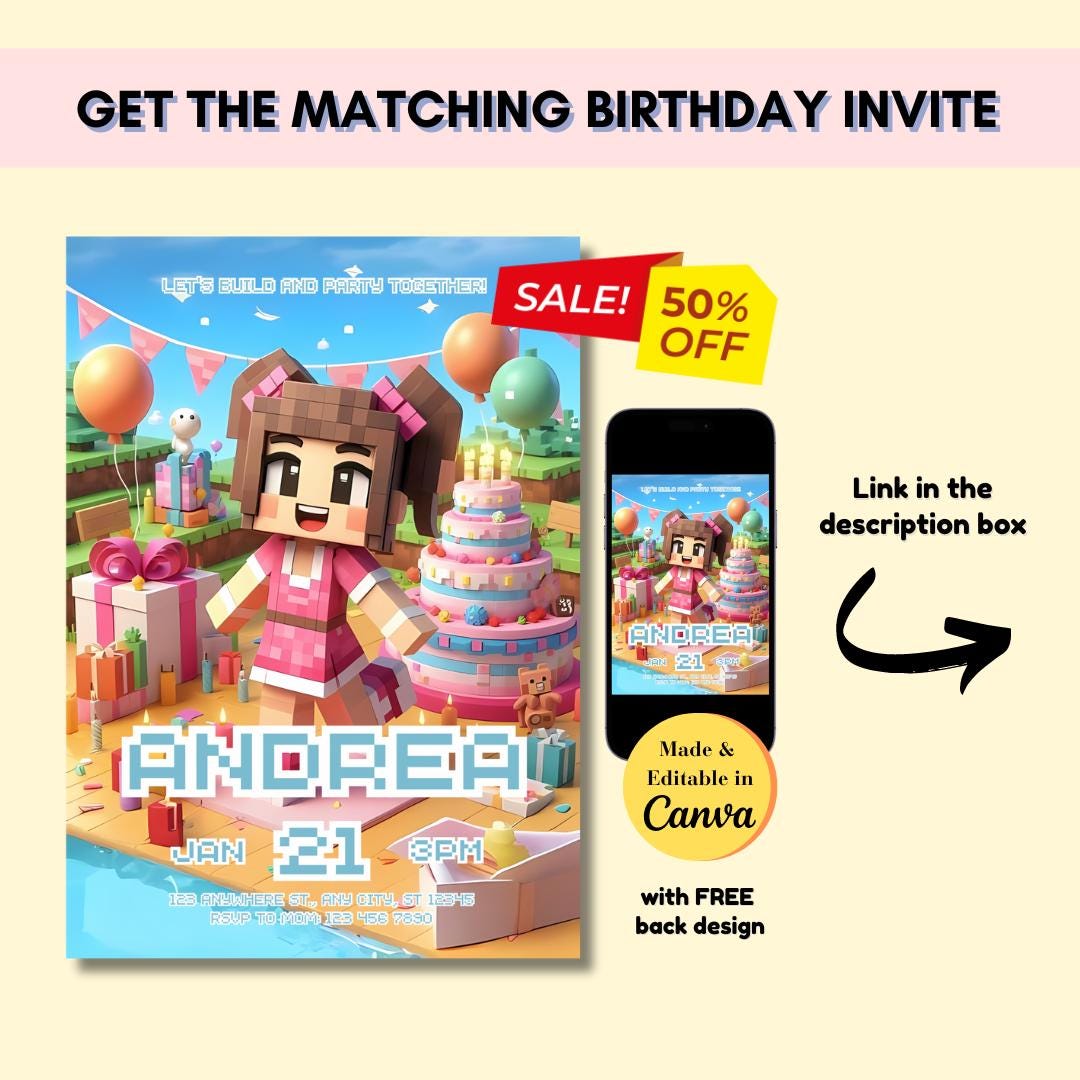 Editable Minecrafter Girl Tag