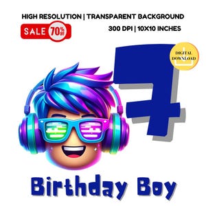 Roblox Birthday Boy PNG: Sublimation Design (Digital Download)
