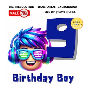 Roblox Birthday Boy PNG: Sublimation Design (Digital Download)