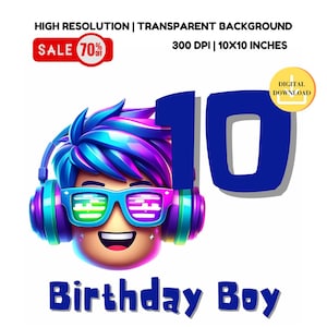 Roblox Birthday Boy PNG: Sublimation Design (Digital Download)