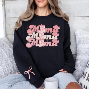 Cowgirl Coquette Mama Sweatshirt, Western Bow Aesthetic Crewneck for Moms, Cute Rodeo Mom Gift, Soft Cozy Mom Life Pullover, Messy Coquette