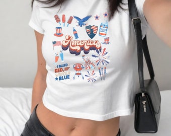 Made In America Baby Tee | Country Concert Graphic Tee | Country Music Shirt | Cropped Baby Tee