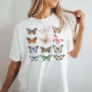 Maglietta vintage Maglietta retrò con farfalle Maglietta con farfalla Maglietta con farfalla per donna Maglietta per la festa della mamma Regalo per la mamma Maglietta con grafica a farfalla
