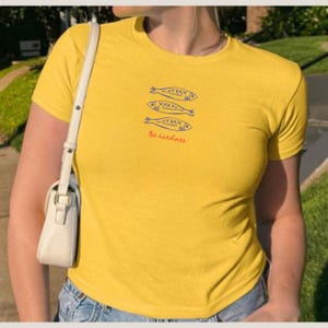Les Sardines Baby Tee, French Graphic Shirt, Y2K Crop Top, Vintage Sardine Can Tee, Aesthetic French Girl Shirt, Indie Retro Top