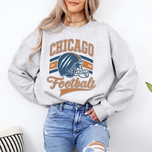Vintage Chicago Football Sweatshirt: Retro Collegiate Rundhalsausschnitt