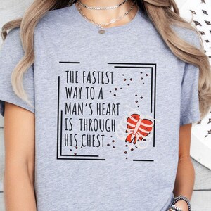 The Fastest Way To A Man's Heart is Through His Chest Short Sleeve Tee with See-through Rib Cage and Bleeding Heart, For my Dark Humor Girls