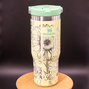 Stanley Engraved | Engraved 30oz Tumbler | Stanley IceFlow Flip Straw Tumbler | Personalized Tumbler | Custom Tumbler | Sunflowers