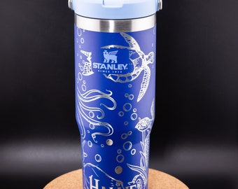 Stanley Engraved | Engraved 30oz Tumbler | Stanley IceFlow Flip Straw Tumbler | Personalized Tumbler | Custom Tumbler | Nautical | Caribbean