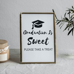 Graduation Sign, Graduation Is Sweet Please Take A Treat, Graduation Table Sign, Graduation Party Decor, Printable, Graduation Dessert Table
