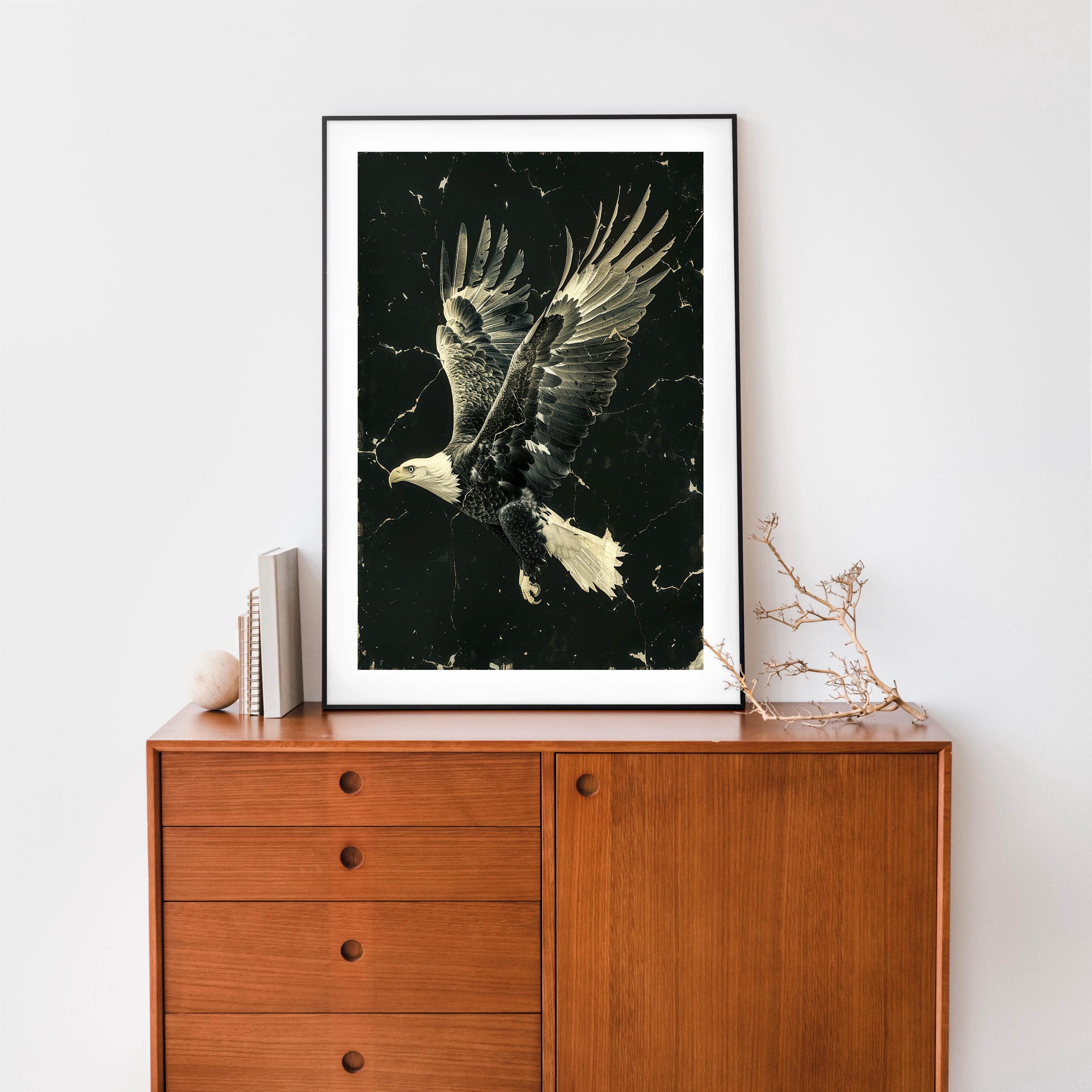 Vintage Bald Eagle Wall Art Print - Majestic Bird, Digital Download ...