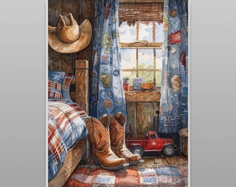 Little Cowboy Room Print, Cowboy Nursery Decor, Cowboy Wall Art, Cowboy Wall Decor, Boy Nursery Decor, Western Nursery, Southern Nursery