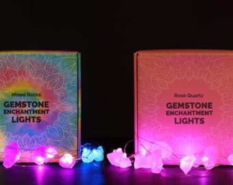 Gemstone Enchantment Lights | Elevate your Space | Crystal Enchantment LED light strings | Garden Art Home Lights | Gift for Home  Self-Love