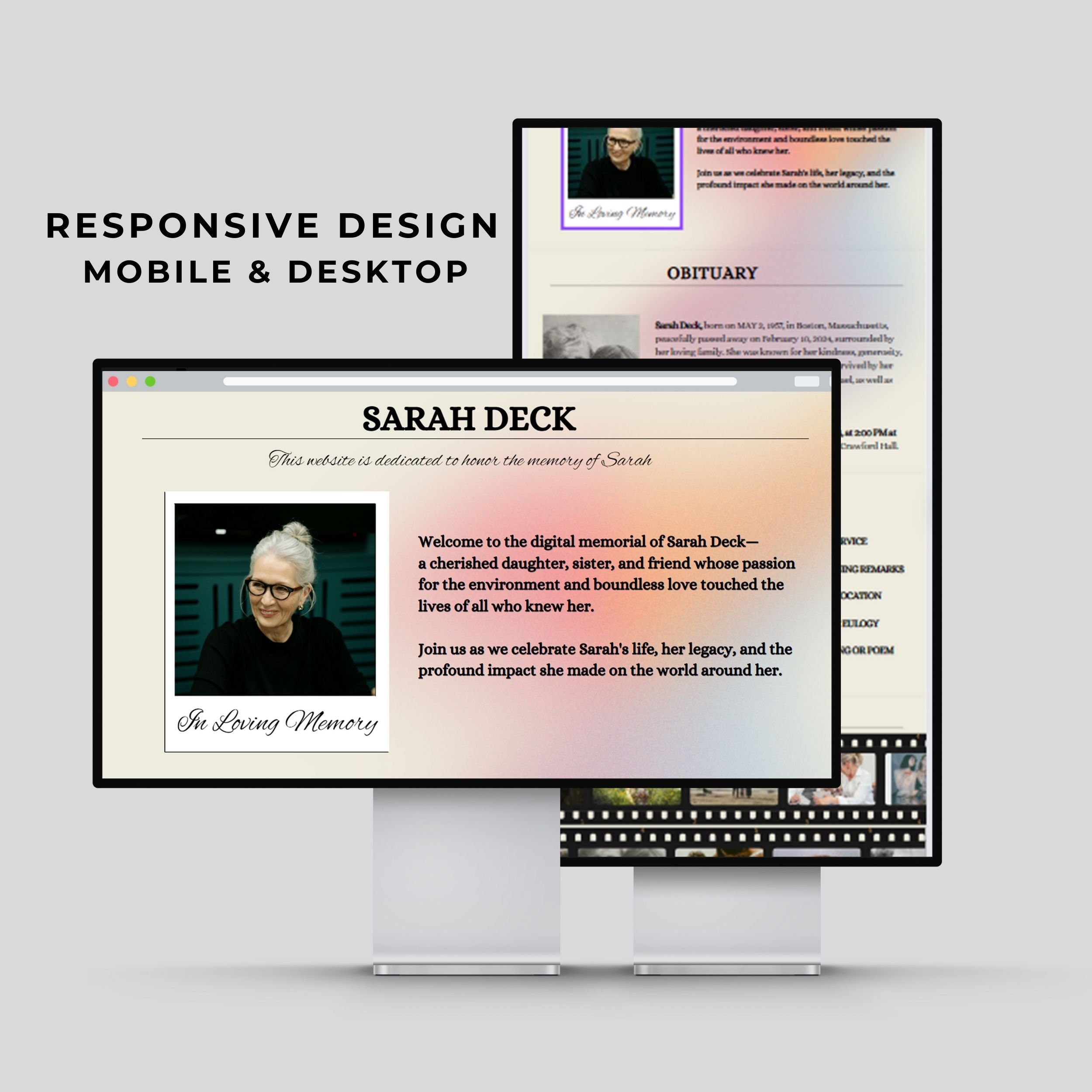 Customizable Memorial Website Template Canva Editable Funeral Website Customizable Memorial Website Template Canva Editable Funeral Website