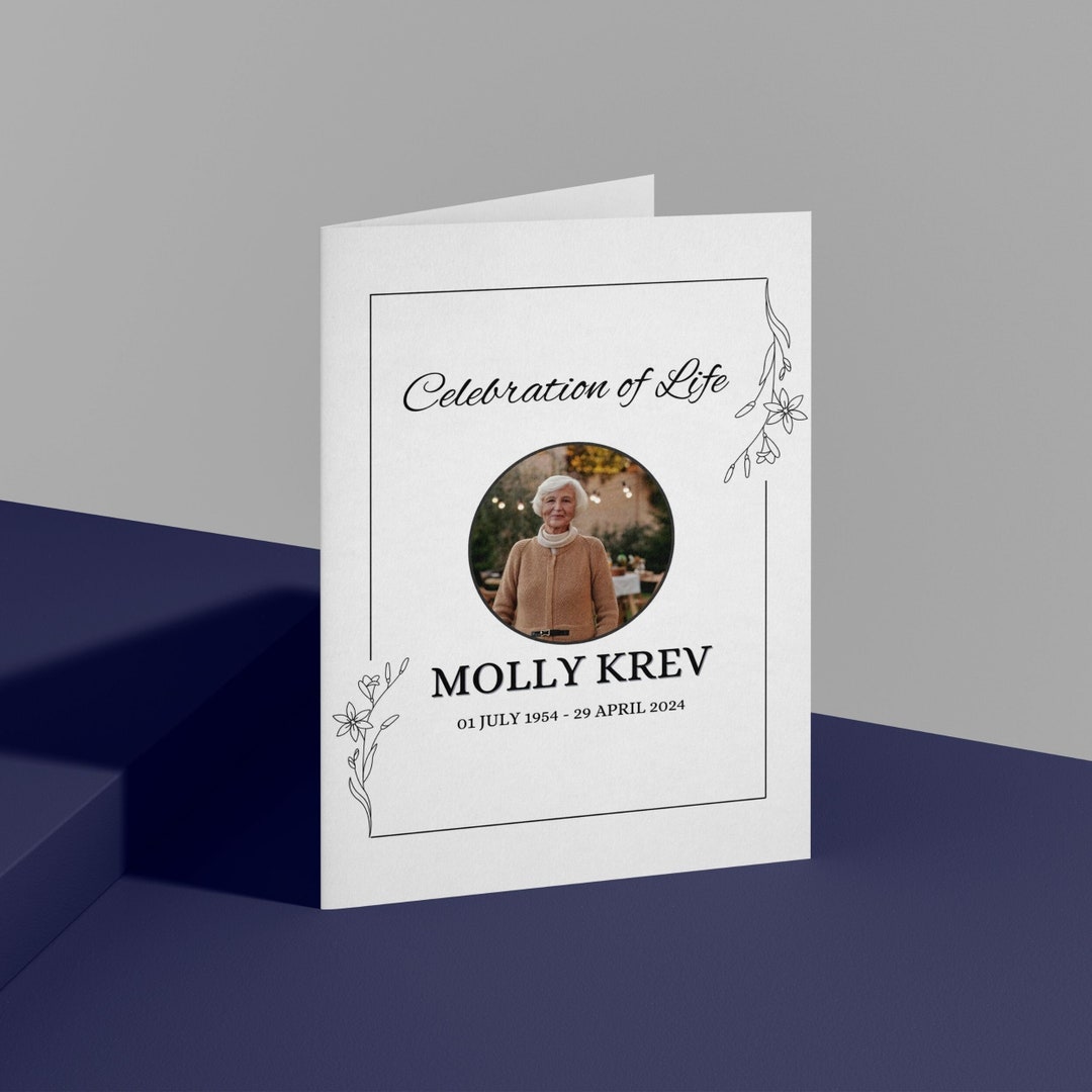 Editable Funeral Program Template Design on Canva Editable Instant ...