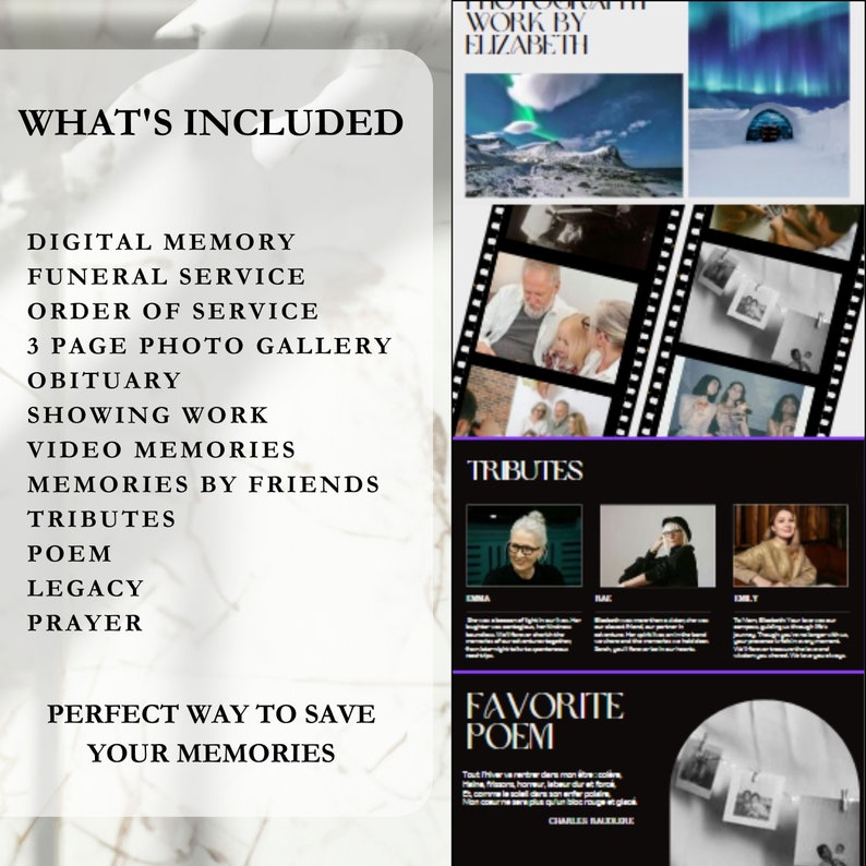 Customizable Memorial Website Template, Canva Editable Funeral Website Customizable Memorial Website Template, Canva Editable Funeral Website