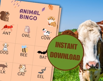 Animal Bingo Cards