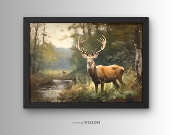 DIGITAL PRINT | Deer | Vintage Wall Art | 19th Century Style | Artcraft Vision | Digital Download #17