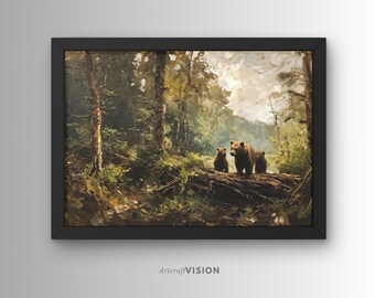 DIGITAL PRINT | Three Bears | Vintage Wall Art | 19th Century Style | Artcraft Vision | Digital Download #16