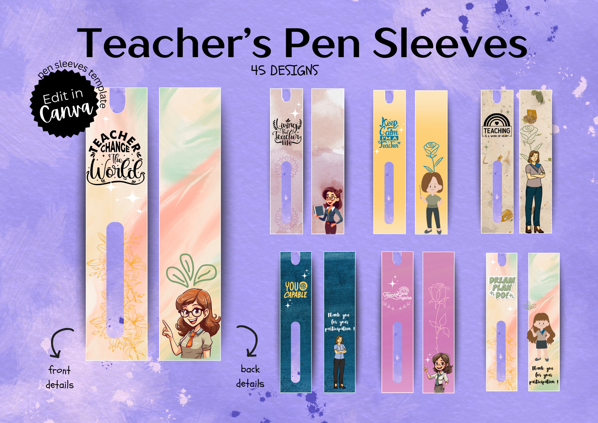 Teachers day pen holder teacher pen display teacher pen care card