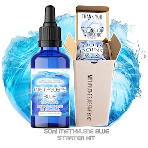 Methylene Blue 50ml | Starter Kit | USP Grade 1% Solution | Ultra High Purity | Lab Tested in Australia | Free Extras | 5 Star Reviews